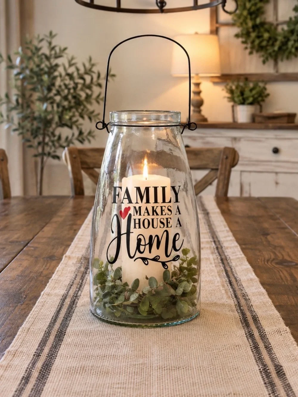 Glass Lantern Vase with 